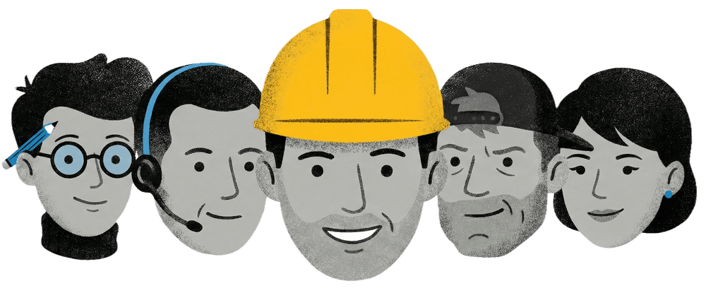 Team aus Baubranche – Architekt, Bauleiter, Planer